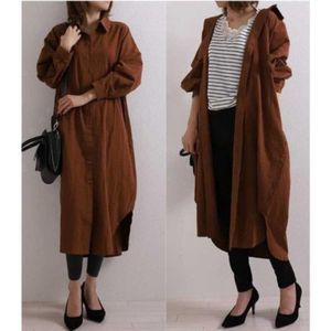 Women's Casual Blouse Over-Shirt Dress Rusty Red